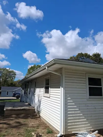New seamless gutters on an Ohio home